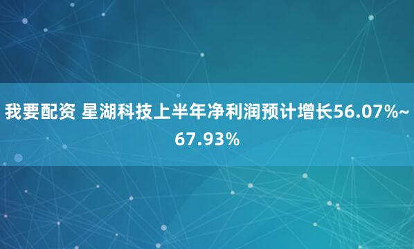 我要配资 星湖科技上半年净利润预计增长56.07%~67.93%