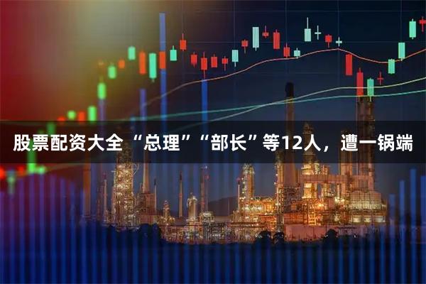 股票配资大全 “总理”“部长”等12人，遭一锅端