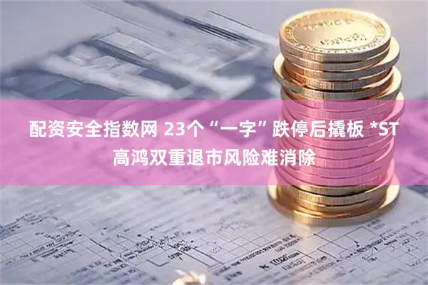 配资安全指数网 23个“一字”跌停后撬板 *ST高鸿双重退市风险难消除